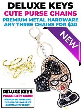 DeLuxe Keys Rhinestone Keychain/Purse Chain Librarian
